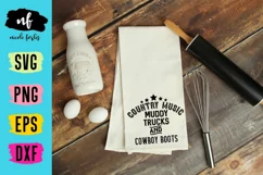 Country Music Muddy Trucks and Cowboy Boots SVG Cut File Product Image 3