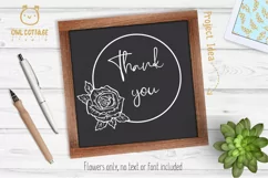 Rose monogram SVG, rose SVG, Wedding flowers, Flowers SVG Product Image 5