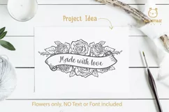 Roses svg, Floral Ribbon Banner SVG Product Image 5