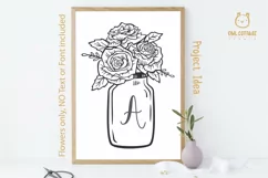 Mason Jar SVG file, Mason Jar Cut file, Mason Jar with roses Product Image 5