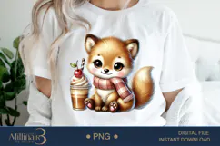 Coffee Lovers Animals PNG | Cute Animal PNG with Coffee Product Image 1