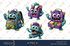 Halloween School Supply Monsters PNG Bundle, 4 Cute Pencil Product Image 1