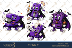 Halloween School Supply Monster Clipart Bundle PNG, 4 Cute Product Image 1