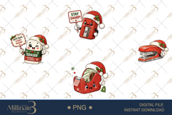 Cute Christmas School Supply Clipart Bundle PNG, 4 Holiday S Product Image 1