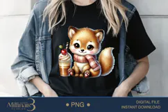 Coffee Lovers Animals PNG | Cute Animal PNG with Coffee Product Image 2