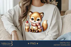 Coffee Lovers Animals PNG | Cute Animal PNG with Coffee Product Image 3