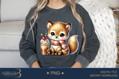 Coffee Lovers Animals PNG | Cute Animal PNG with Coffee Product Image 4