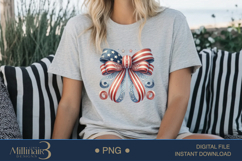 Coquette Bow USA Flag PNG | Girly 4th of July PNG for Tees Product Image 5
