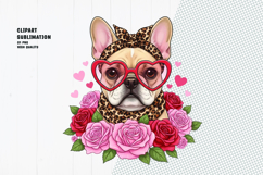 French Bulldog Valentine clipart sublimation png Product Image 1