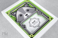3D Raccoon Frame SVG, Layered Raccoon Frame, 3D SVG Raccoon Product Image 4