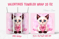 Siamese cat Valentines pink tumbler wrap 20oz sublimation Product Image 1