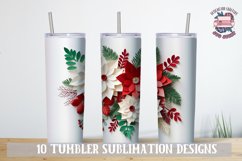 3D Sublimation Tumbler wrap Christmas flowers bundle paper Product Image 7