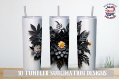 3d Flower Sublimation bundle Tumbler Wrap 20 oz Black JPEG Product Image 7