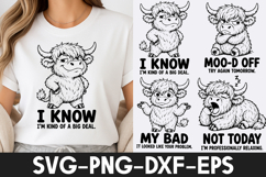 Funny Highland Cow Quotes SVG | Cute Highland Cow T-Shirt Product Image 1
