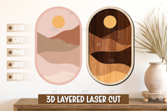 Layered Sunset Desert Landscape 3D Laser Cut Wall Decor Product Image 1
