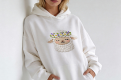 Knitted Sheep with Flower Crown PNG Product Image 6