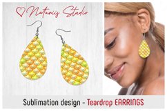 Puffy Mermaid Scales Round &amp; Teardrop EARRINGS Design. Product Image 3