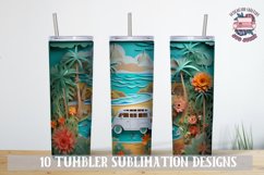 3D Sublimation Tumbler wrap Summer landscape v2 bundle Product Image 7