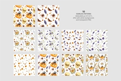 Watercolor Halloween Clipart, Patterns, Invitation Cards Product Image 6