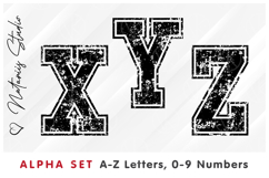 2 Distressed Grunge Alpha Sets. Letters Numbers Clipart. Product Image 6