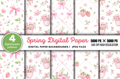 Spring Digital Paper Backgrounds JPG Product Image 1