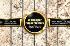 Wallpaper Paper Flower Digital Papers, Wallpaper Pattern Product Image 1