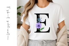 Alphabet, Letters, Monogram, Purple and Pink Flowers Product Image 1