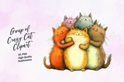 Group of cute cats clipart sublimation Product Image 1