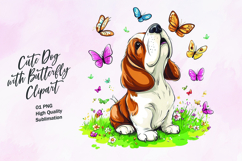 Cute dog with butterfly clipart Product Image 1
