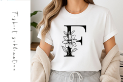 Alphabet, Letters, Monogram, Black flowers Product Image 1