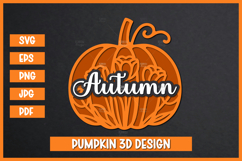 3D Pumpkin Laser cut SVG, Autumn Pumpkin SVG Product Image 1