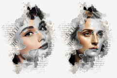 Vintage Newspaper Collage Portrait Art Photo Effect Product Image 5