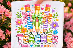 Colorful Preppy Teacher PNG Trending Png Product Image 7