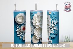 3d Flower Sublimation bundle Tumbler Wrap 20 oz White Colors Product Image 7