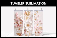 9 3D Violet Tumbler Sublimation |3D Flowers Tumbler Wrap Product Image 7