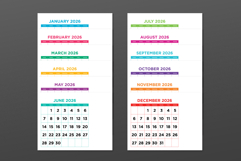 2026 Large Number Bold Color 8.5 x 11 Inch Calendar Template Product Image 2