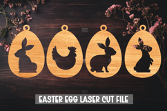 4 Easter Egg Ornament Laser Cut File Product Image 1