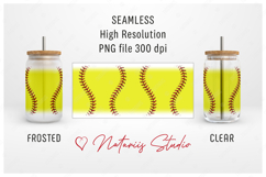 6 Baseball - Softball Seamless Patterns for 16oz LIBBEY CAN. Product Image 5