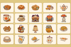 Little Autumn Society 100 Folk Gouache PNG Cliparts Product Image 9