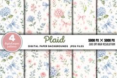 Plaid Digital Paper Backgrounds JPG Product Image 1
