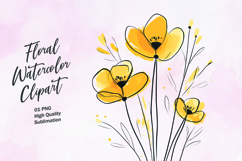 Watercolor floral clipart sublimation Product Image 1