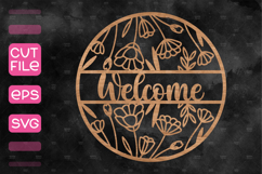 6 Floral Door Hanger SVG, Spring Welcome Sign SVG Product Image 7