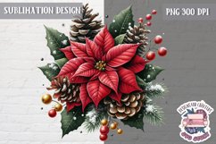 Christmas Poinsettia Flower Sublimation PNG winter Decor Product Image 1