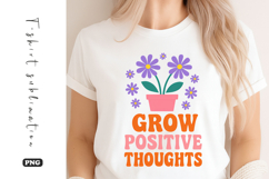 Grow Positive Thoughts Retro Flower Pot Graphic t-shirt Product Image 1