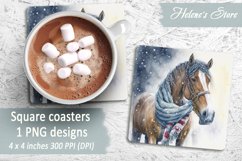 Christmas horse coaster|Square coaster sublimation| Bundle Product Image 7