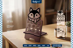 Cute Winter Animal Phone Holder SVG | Cozy Desk Stand Product Image 3