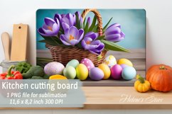 Spring Flowers and eggs cutting board design for sublimation Product Image 2
