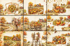 Pumpkin & Harvest Journal Kit Digital Paper| Junk Journal Product Image 7