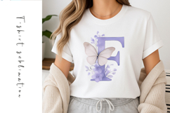 Alphabet, Letters, Monogram, purple flowers Product Image 1
