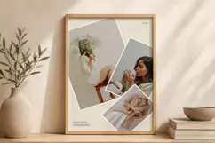 Diagonal Minimal Stacked Photo Collage | Editable Canva Product Image 6